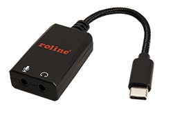 Adaptér USB C(M) - Audio (2x stereo jack 3,5mm), 0,13m
