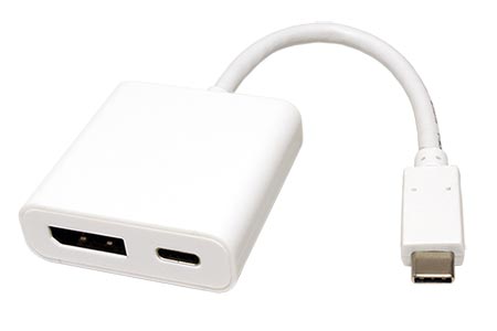 Adaptér USB C(M) -> DP(F), USB C(F) PD