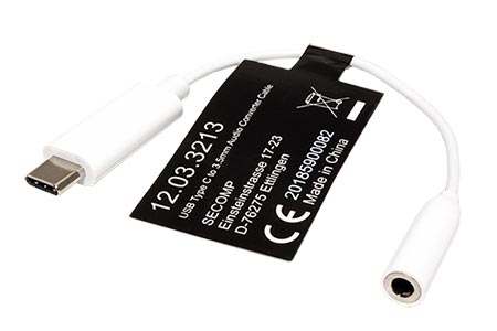 Adaptér USB C(M) - jack 3,5F, 13cm, na sluchátka + mikrofon pro smartphony a tablety
