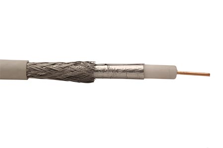 Anténní kabel, průměr 6,8mm, 2x stíněný 100dB, 1m (Cu)