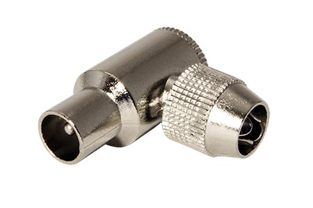 Anténní konektor 75 Ohm PAL(M), IEC169-2, šroubovací, kovový, lomený