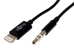 Audio kabel  Lightning - stereo jack 3,5mm, 1m, černý