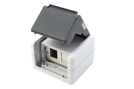 Box plastový pro 2x Keystone modul, IP44, šedý (100021370)