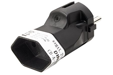 Cestovní adaptér Švýcarsko -> (CZ, DE, FR) černý