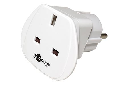 Cestovní adaptér UK -> (CZ, DE, FR), bílý