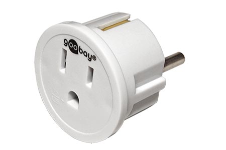 Cestovní adaptér US -> (CZ, DE, FR), bílý