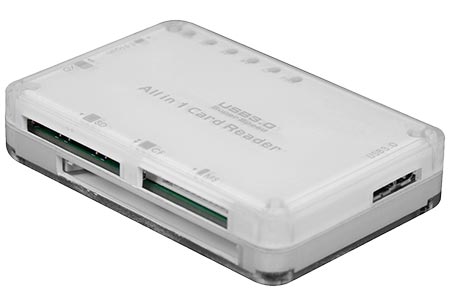 Čtečka karet USB 5Gbps (USB 3.0), externí, bílá