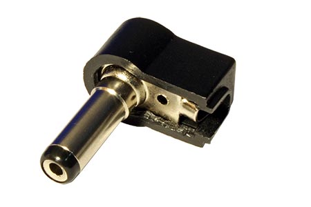 DC konektor souosý na kabel 5,5 x 2,1mm (14mm), lomený