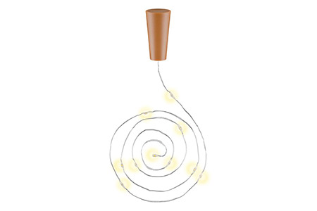 Dekorační LED světélka do lahve, časovač, 10x LED, 3ks