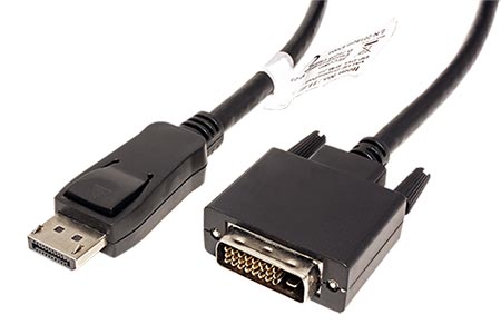 DisplayPort - DVI kabel, DP(M) -> DVI-D(M), 1920x1200@60Hz, 1,5m