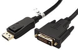 DisplayPort - DVI kabel, DP(M) -> DVI M, zlacené konektory, 2m