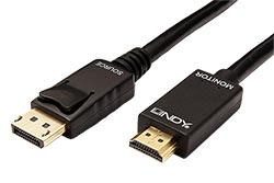 DisplayPort - HDMI kabel, DP(M) -> HDMI A(M), 4K@30Hz, 1m