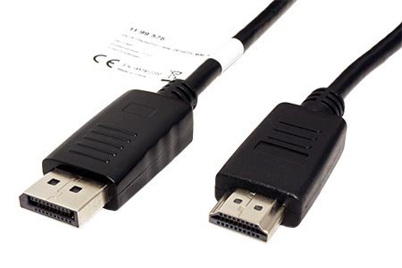 DisplayPort - HDMI kabel, DP(M) -> HDMI M, 4K@30Hz, 4,5m