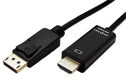 DisplayPort - HDMI kabel, DP(M) -> HDMI M, 4K@60Hz, tenký, 1m