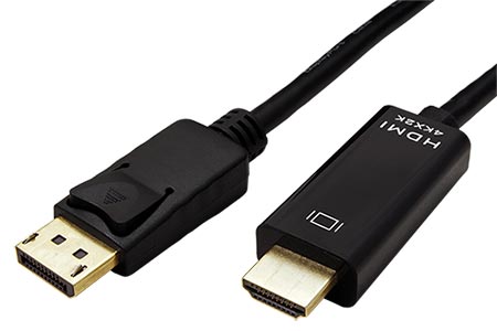 DisplayPort - HDMI kabel, DP(M) -> HDMI M, 4K@60Hz, tenký, 3m