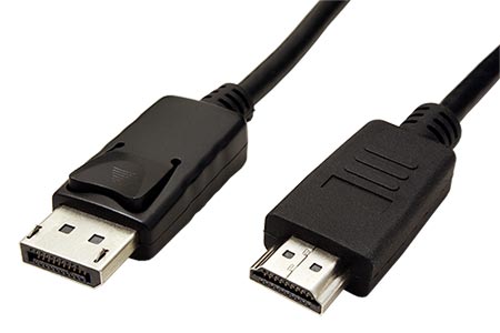 DisplayPort - HDMI kabel, DP(M) -> HDMI M, TPE, černý, 1m