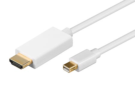 DisplayPort-HDMI kabel, miniDP(M) -> HDMI M, 1m
