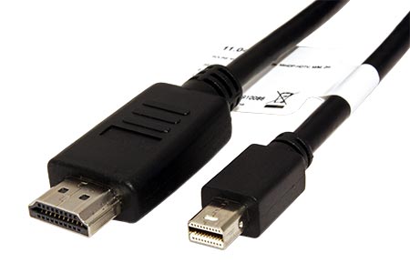 DisplayPort - HDMI kabel, miniDP(M) -> HDMI M, 2m