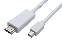 DisplayPort-HDMI kabel, miniDP(M) -> HDMI M, 4K@30Hz, 5m, bílý