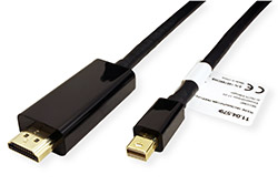 DisplayPort - HDMI kabel, miniDP(M) -> HDMI(M), 4K 60Hz, 2m