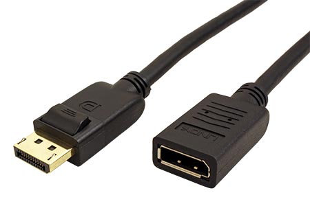 DisplayPort kabel prodlužovací v.1.2 (HBR2, 4K@60Hz), DP(M) - DP(F), 1m