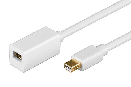 DisplayPort kabel prodlužovací v.1.2 (HBR2, 4K@60Hz), miniDP(M) - miniDP(F), 1m
