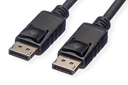 DisplayPort kabel v.1.2 (HBR2, 4K@60Hz), DP(M) - DP(M), TPE, černý, 1m