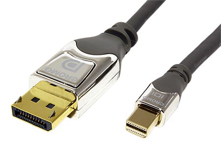 DisplayPort kabel v.1.2 (HBR2, 4K@60Hz), DP(M) - miniDP(M), 0,5m
