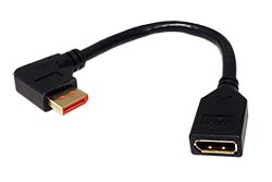 DisplayPort redukce v.1.4 (HBR3, 8K@30Hz) DP(F) - DP(M) lomený vlevo, 0,15m