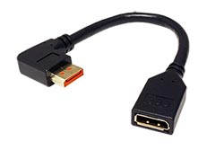 DisplayPort redukce v.1.4 (HBR3, 8K@30Hz) DP(F) - DP(M) lomený vpravo, 0,15m