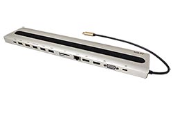 Docking station USB C -> USB 3.0 + 2.0 + USB C, VGA/HDMI, HDMI, audio, 1Gb LAN, čtečka karet, USB C (PD) (UH3237)