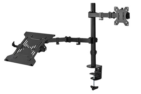 Držák LCD s držákem notebooku, 8 + 4,5kg, na stůl