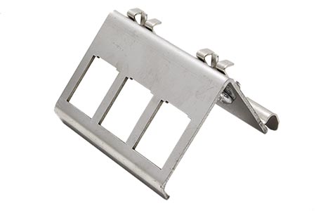 Držák pro 3x keystone na DIN lištu, kovový