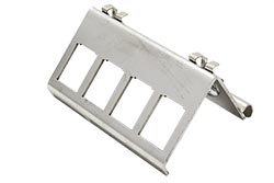 Držák pro 4x keystone na DIN lištu, kovový