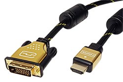 DVI-HDMI kabel, DVI-D(M) - HDMI M, 7,5m