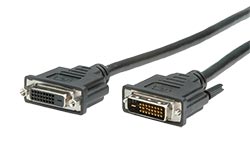 DVI prodlužovací kabel, DVI-D(M) - DVI-D(F), dual link, 5m