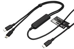Napájecí kabel USB C - 2x USB C, 100W, 1,8m, černý