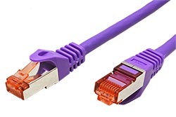 S/FTP patchkabel kat. 6, Component Level, LSOH, 0,5m, fialový