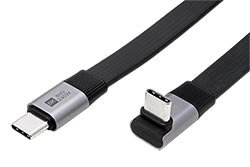 USB4 80Gbps kabel USB C(M) - USB C(M) lomený, PD 240W, plochý, 0,8m, černý