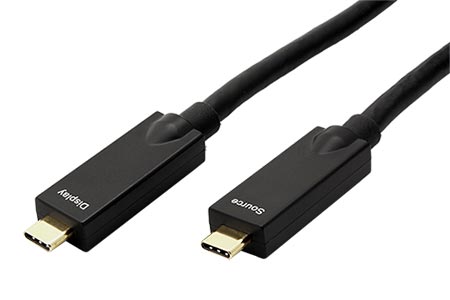 USB 10Gbps (3.2 gen 2) AOC kabel USB C(M) - USB C(M), PD 60W, 15m, černý