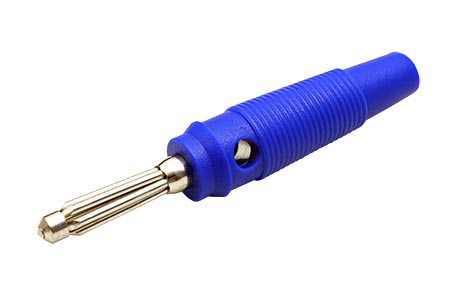 Konektor "banánek" 4mm, izolace PVC, modrý