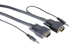 VGA+Audio kabel, MD15HD+jack3,5M - MD15HD+jack3,5M, 20m