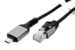 Kabel USB C(M) -> RJ45M, Gigabit Ethernet, 1,5m, černý