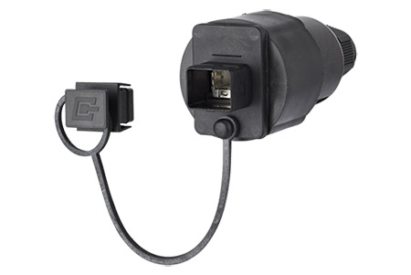 E-DAT Průmyslová zásuvka IP67 V.4, RJ45, kat. 6, T568B