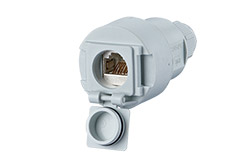 E-DAT Průmyslová zásuvka IP67 V.6, RJ45 kat. 6a, na kabel