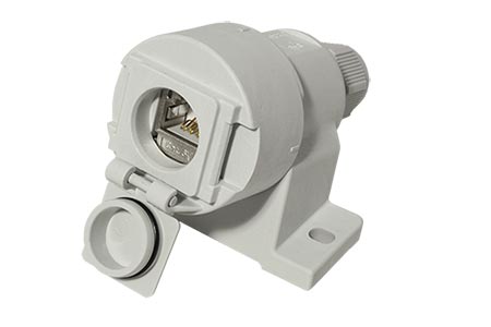 E-DAT Průmyslová zásuvka IP67 V.6, RJ45 kat. 6a