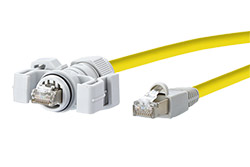E-DAT Průmyslový S/FTP patchkabel, IP67 V.6 (RJ45) - RJ45, 1m
