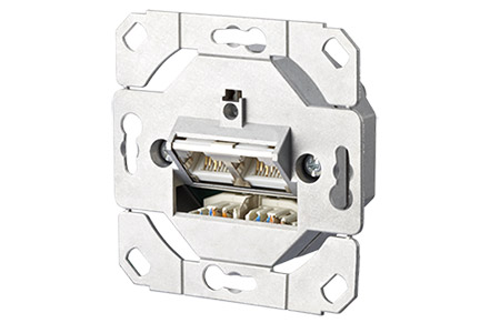 E-DAT Zásuvka 2x RJ45 kat. 6, STP, pod omítku, bez čela