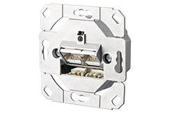 E-DAT Zásuvka 2x RJ45  kat. 6, STP, pod omítku, bez čela