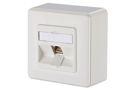 E-DAT Zásuvka na omítku, 1x MC modul RJ45 kat. 6a, bílá